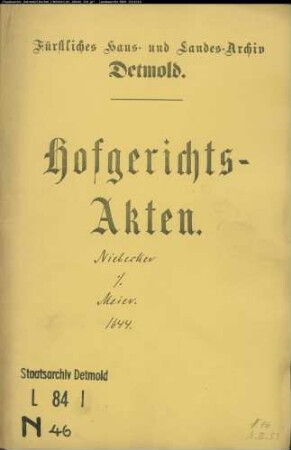 Niebecker, Joachim gegen Bernd Meyer und dessen Frau Elisabeth Schröder - Schuldforderung