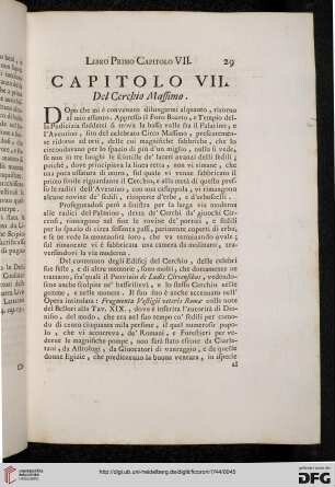 Capitolo VII: Del Cerchio Massimo