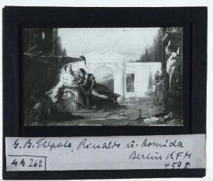 Tiepolo, Rinaldo und Armida im Zaubergarten Armidas, von Carlo und Ubaldo belauscht (Berlin GG 459D)