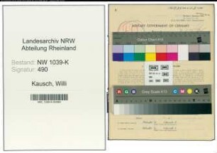 Entnazifizierung Willi Kausch , geb. 06.01.1902 (Angestellter)