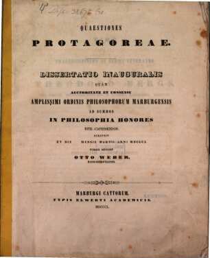 Quaestiones Protagoreae