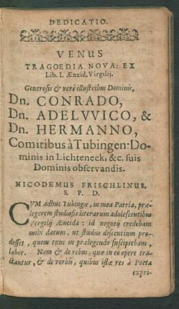 Venus Tragoedia Nova