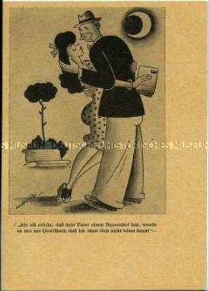 Humoristische Postkarte aus der Nachkriegszeit