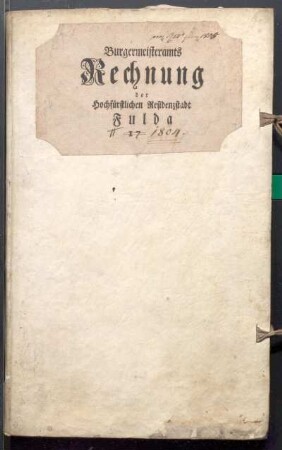 IX A 1 - Alte Stadtrechnungen (1804 - 1805)