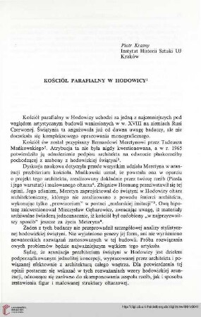 1: Kościół parafialny w Hodowicy
