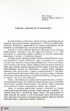 1: Kościół parafialny w Hodowicy