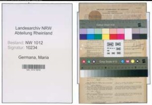Entnazifizierung Maria Germana , geb. 04.11.1895 (Lehrerin)