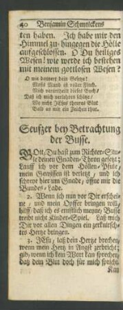 Seufzer bey Betrachtung der Busse