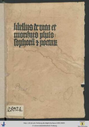 libellus de vita et moribus philosophoru[m] [et] poetar[um]
