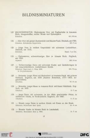 Bildnisminiaturen (Nr. 123-155)
