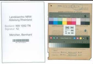 Entnazifizierung Bernhard Menchen , geb. 29.09.1914 (Kraftfahrer)