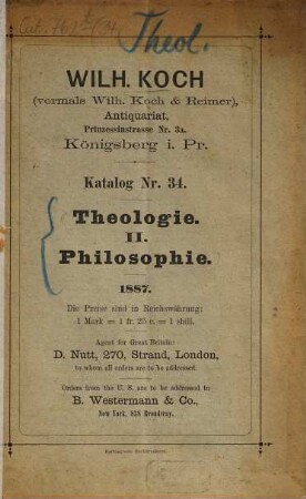 Katalog. 34. 1887