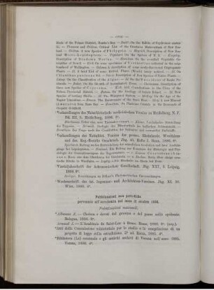 Pubblicazioni non periodiche pervenute all' Accademia nel mese di ottobre 1886.