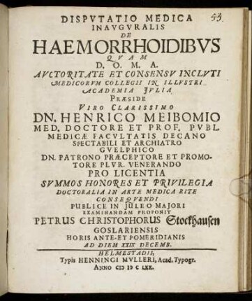 Disputatio Medica Inauguralis De Haemorrhoidibus