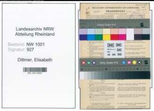 Entnazifizierung Elisabeth Dittmer, geb. 24.11.1902 ()