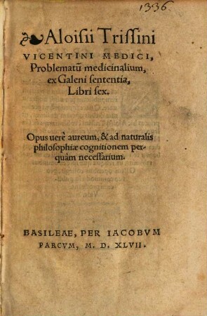 Problematum medicinalium ex Galeni sententia libri sex