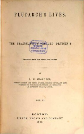 Plutarch's lives : the translation called Dryden's, 3