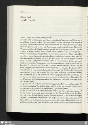 Schlußwort
