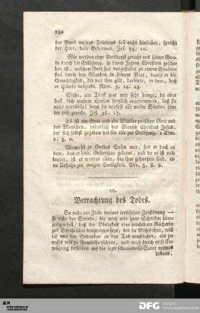 26. Betrachtung des Todes.