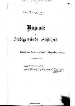 Höhscheid: Mittelpilghausen 1883 – 1896 / 1896 – 1909 / 1909 - 1921