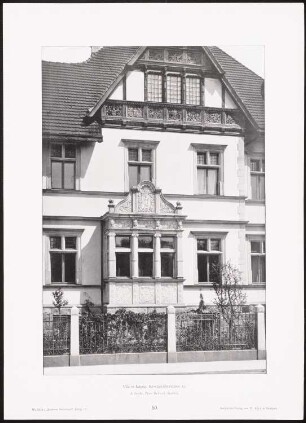 Villa Schwägerichenstraße, Leipzig: Ansicht, Detail (aus: Moderne Neubauten, 4.Jg., 1898ff, hrsg. W. Kick)