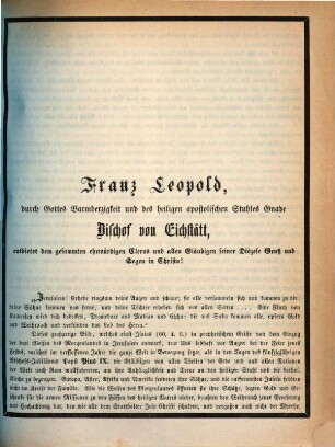 Hirtenbrief. 1878