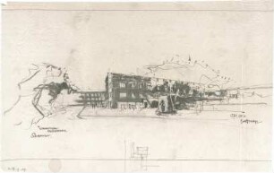 Gsaenger, Gustav; München, Romanplatz / Notburgastr.; Wohn- und Geschäftshaus Frauenhofer - Südostseite (Perspektive)