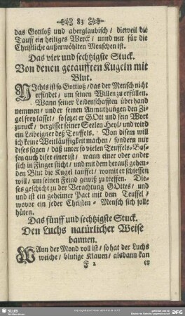 Das vier und sechtzigste Stuck. Von denen getaufften Kugeln mit Blut