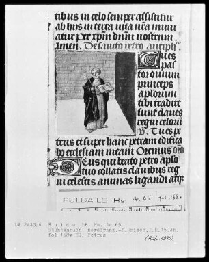 Stundenbuch, ad usum Romanum — Der heilige Petrus, Folio 168verso