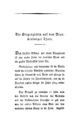 Die Siegesgöttin auf dem Brandenburger Thore