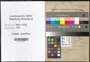 Entnazifizierung Josefine Kogel , geb. 07.02.1910 ()
