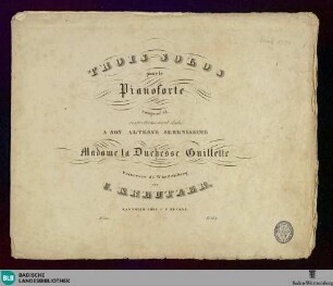 Trois solos pour le pianoforte
