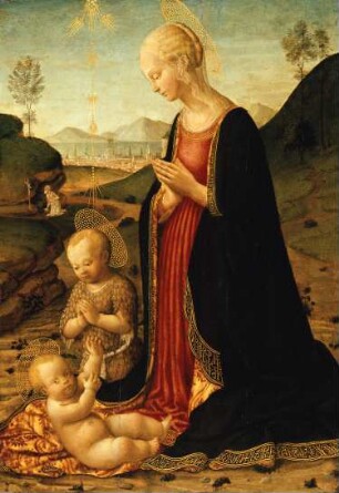 Maria und Johannes das Kind verehrend