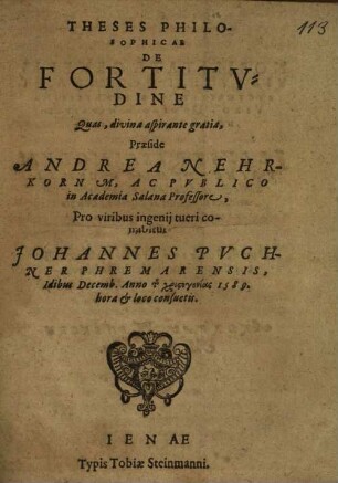 Theses philosophicae de fortitudine