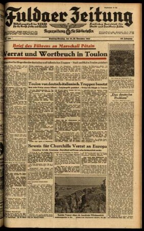 Ausgabe vom Samstag, den 28. November 1942.