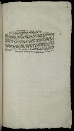 Verordnung das Umgeld betreffend : Zweybrücken den 27. May 1762