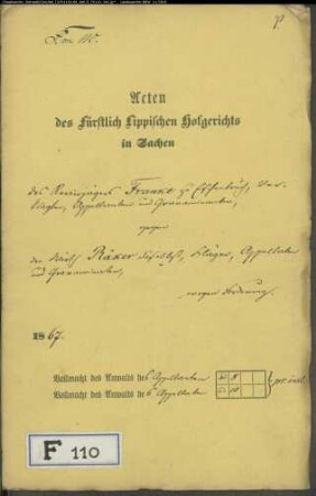 Franke, Jäger zu Eschenbruch gegen Wirt Räker zu Eschenbruch