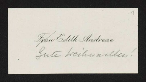 Brief von Edith Andreae an Margarete Hauptmann