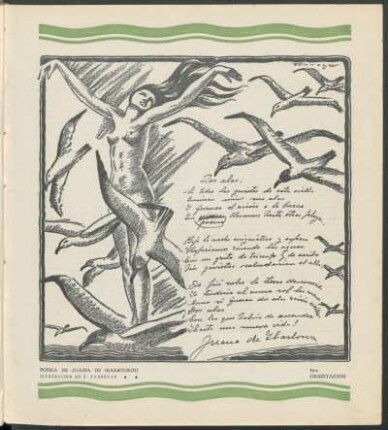 Las alas - Poesía de Juana de Ibarbourou : Ilustración de F. Fabregas