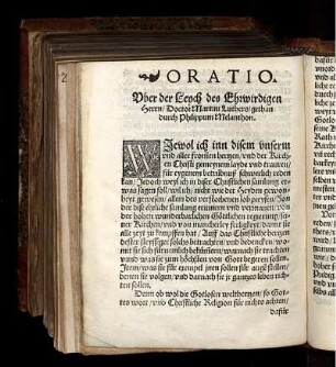 Oratio, vber der Leych des Ehrwirdigen Herrn/ Doctor Martini Luthers/ gethan durch Philippum Melanthon