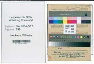 Entnazifizierung Wilhelm Neuhaus , geb. 05.11.1891 (Buchhalter)