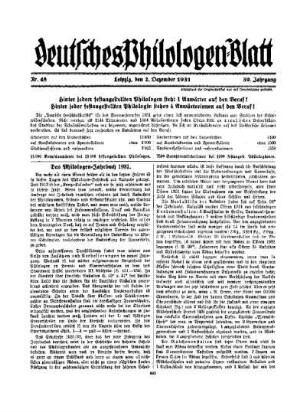 Das Philologen-Jahrbuch 1931