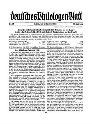 Das Philologen-Jahrbuch 1931