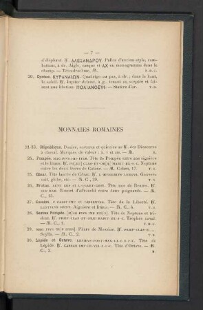 Monnaies Romaines