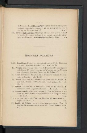 Monnaies Romaines