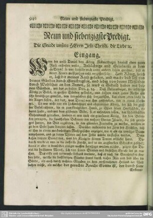 Neun und siebenzigste Predigt