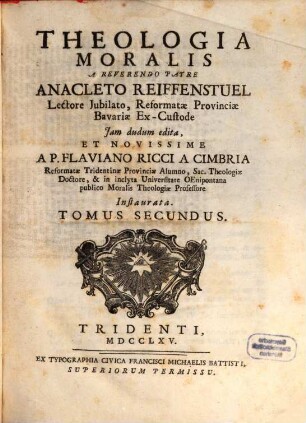 Theologia moralis, 2