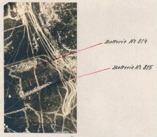 Foto der französischen Batterien 814 und 815 südlich von Maison de Champagne (Luftbild)