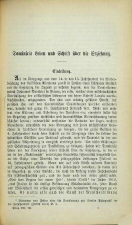 Kardinal Johannes Dominicis Erziehungslehre und die übrigen pädagogischen Leistungen Italiens im 15. Jahrhundert