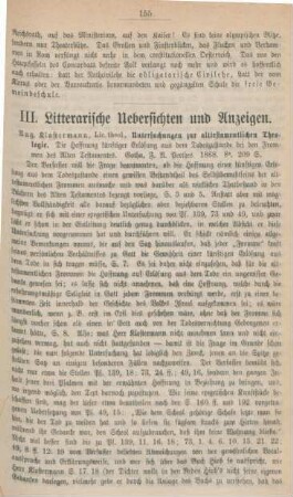 155-161 Litterarische Uebersichten und Anzeigen